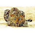 Puzzles For Adults 1000 Pieces Daring Ardent Leopard With Blue Eyes 75 * 50Cm