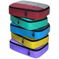 Travel Packing Cubes (Medium 5pc - Red/Yellow/Green/Blue/Purple)