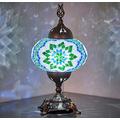 (15 Colors) Battery Operated Mosaic Table Lamp with Built-in LED Bulb, Turkish Moroccan Handmade Mosaic Table Desk Bedside Mood Accent Night Lamp Light Lampshade with LED Bulb,No Cord (Gardener)