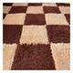 10 Pieces Interlocking Carpet Tiles, Soft Shaggy Plush Foam Mats, Fluffy Area Rugs, Anti-slip Carpet, Play Mat For Home Living Room Bedroom(Color:Dark+Light Coffee)