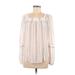 LC Lauren Conrad Long Sleeve Blouse: White Tops - Women's Size Medium