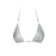 Women's Neutrals / White / Silver The Pearl Shimmer Triangle Bikini Top Extra Small Inbodi Swim