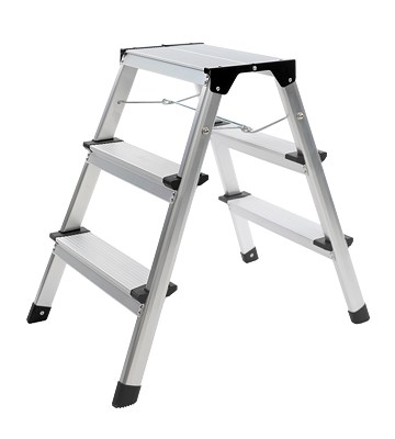 Sw Stahl Stufenleiter, aus Aluminium, klappbar, 3-stufig [Hersteller-Nr. 20922L]