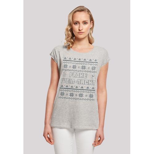 „T-Shirt F4NT4STIC „“Frohe Wein-Nacht““ Gr. 5XL, grau (heather grey) Damen Shirts Jersey Print“