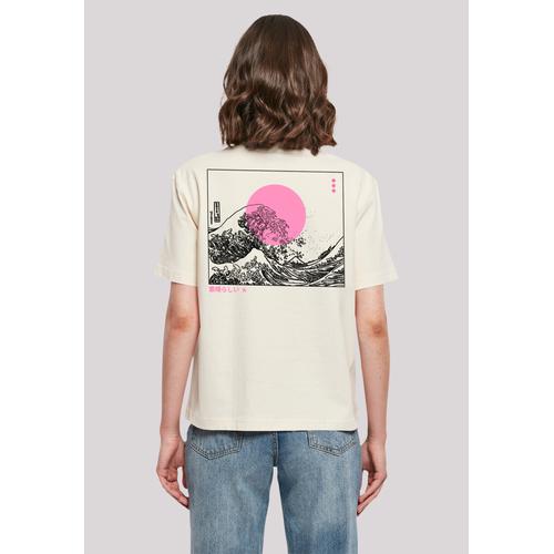 „T-Shirt F4NT4STIC „“Kanagawa Wave““ Gr. XXL, beige (whitesand) Damen Shirts Jersey Print“