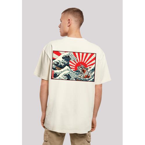 „T-Shirt F4NT4STIC „“Kanagawa Welle Japan““ Gr. 5XL, beige (sand) Herren Shirts T-Shirts Print“