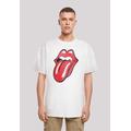 T-Shirt F4NT4STIC "The Rolling Stones Zunge Rot" Gr. 4XL, weiß Herren Shirts T-Shirts