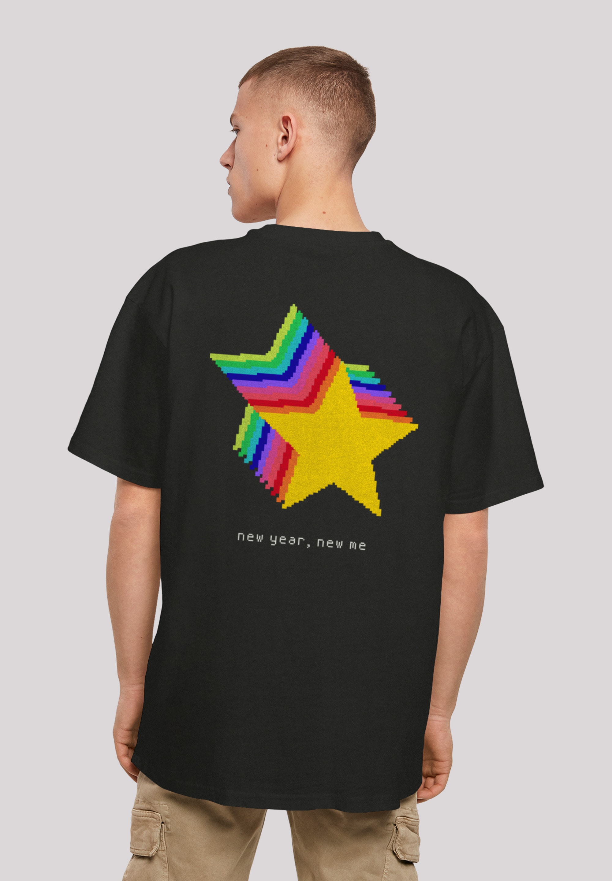 T-Shirt F4NT4STIC "SIlvester Party Happy People Only", Herren, Gr. 3XL, schwarz, Obermaterial: 100% Baumwolle, oversize, Rundhals, ohne Bündchen, Shirts, Print Image