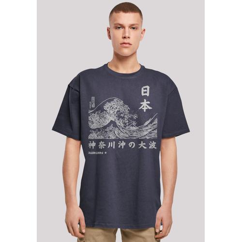„T-Shirt F4NT4STIC „“Kanagawa Welle Japan““ Gr. XL, blau (navy) Herren Shirts T-Shirts Print“