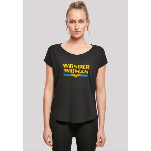 „T-Shirt F4NT4STIC „“DC Comics Superhelden Wonder Woman Crackle Logo““ Gr. XS, schwarz Damen Shirts Jersey Print“