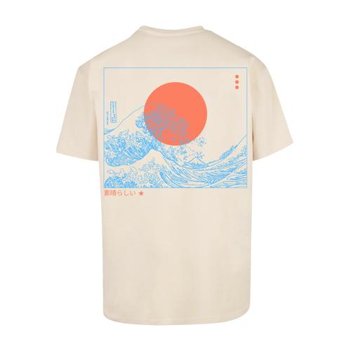 „T-Shirt F4NT4STIC „“PLUS SIZE Kanagawa Welle““ Gr. 5XL, beige (sand) Herren Shirts T-Shirts Print“