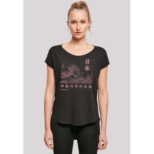 „T-Shirt F4NT4STIC „“Kanagawa Welle Japan Color““ Gr. L, schwarz Damen Shirts Jersey Print“