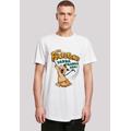 T-Shirt F4NT4STIC "Long Cut Die Familie Feuerstein Fred Yabba Dabba Doo" Gr. 3XL, weiß Herren Shirts T-Shirts