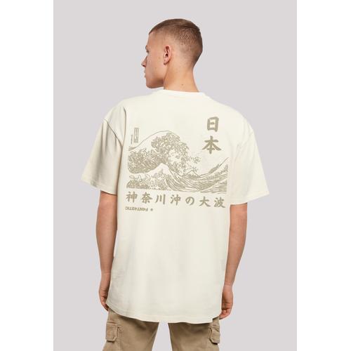 „T-Shirt F4NT4STIC „“Kanagawa Welle““ Gr. S, beige (sand) Herren Shirts T-Shirts Print“