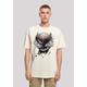 T-Shirt F4NT4STIC "Basketball Adler", Herren, Gr. XS, beige (sand), Obermaterial: 100% Baumwolle, casual, oversize, Rundhals, Kurzarm ohne Bündchen, Shirts, Print