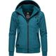 Winterjacke RAGWEAR "Nuggie Melange" Gr. XL (42), blau (ocean) Damen Jacken Winterjacken