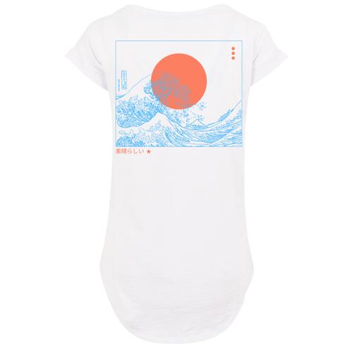 „T-Shirt F4NT4STIC „“PLUS SIZE Kanagawa Welle““ Gr. XL, weiß Damen Shirts Jersey Print“