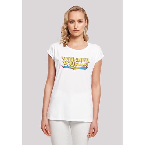 „T-Shirt F4NT4STIC „“DC Comics Superhelden Wonder Woman Crackle Logo““ Gr. L, weiß Damen Shirts Jersey Print“