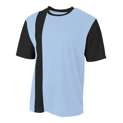 A4 N3016 Athletic Men's Legend Soccer Jersey T-Shirt in Light Blue/Black size Small | Mesh A4N3016