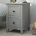 Elegant 2 Drawers Solid Pine Wood Nightstand End Table Bedside Table Dresser Chest Storage Cabinet for Living Room, Gray