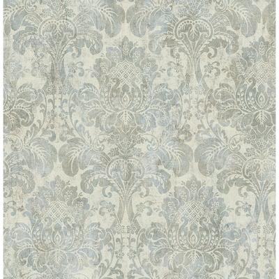 Seabrook Designs Elwin Vintage Damask Unpasted Wallpaper