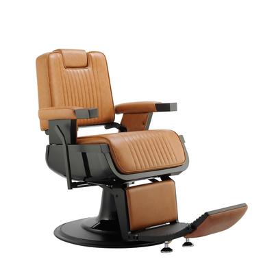 SHERMAN Heavy Duty Barber Chair Reclining Barbershop Styling Chair, Camel - 25" (W) x 21" (L) x 45" (H)