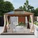 Permanent Outdoor Hardtop Gazebo Pavilion with Curtain and Net