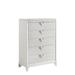 Prism Modern Style 5-Drawer Chest with Mirror Accents & V-Shape Handles