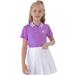 Girls Golf Tennis Polo Shirts Kids V-Neck Athletic Workout Moisture Wicking Quick Dry UPF 50+ Purple 6 Years