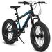 Whilion 20 Inch Fat Tire Bike Adult/Youth Full Shimano 7 Speed Mountain Bike Dual Disc Brake High-Carbon Steel Frame Front Suspension Mountain Trail Bike Urban Commuter City Bicycle