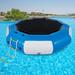 VEVOR Inflatable Water Trampoline Round Inflatable Water Bouncer with Ladder 13ft blue&white