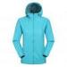 HAXMNOU Jackets For Women Women Solid Rain Outdoor Plus Waterproof Hooded Raincoat Windproof Jacket Coat Womens Windbreaker Rain Jacket Women Sky Blue M