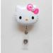 - Cutie Pearl Bow Kitty Rhinestone Badge Reel/Name Badges/ID Badge Holder