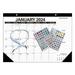 wirlsweal 2024 Calendar Wall High-end Feeling Calendar Multifunctional 2024-2025 English Wall Calendar with Lanyards Stickers Notes Section Beautiful for Home