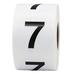 Black Number 7 Circle Stickers 1.5 Inches Round 500 Labels a Roll