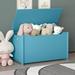 30 Kids Wooden Toy Box Bench with Safety Hinged Lid - 30 Wx15.8 Dx23.7 H Teal