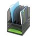 Safco Onyx Mesh Desk Organizer with Five Vertical and Three Horizontal Sections Letter Size Files 11.5\\ x 9.5\\ x 13\\