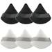 6 Pcs Powder Puff Makeup Puff Triangle Powder Puffs for Pressed Powder Soft Powder Sponge Reusable Triangle Sponges with Strap for Loose Powder Cosmetic Foundation Wet Dry Makeup (Black+White)