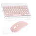 Rechargeable Bluetooth Keyboard and Mouse Combo Ultra Slim Full-Size Keyboard and Ergonomic Mouse for Dell Latitude 7320 Laptop and All Bluetooth Enabled Mac/Tablet/iPad/PC/Laptop - Flamingo Pink