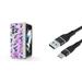 Accessory Bundle for Galaxy Z Fold 4: Slim Snap-On Case (Lavender Hummingbirds) Nylon Braided USB-C to USB-A Cable (3 Feet)