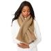 Plus Size Women's Sherpa Pull-Through Scarf by Accessories For All in Soft Camel
