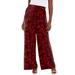 Plus Size Women's Stretch Knit Wide Leg Pant by The London Collection in Classic Red Flower (Size 18/20) Wrinkle Resistant Pull-On Stretch Knit