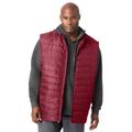 Men's Big & Tall Packable puffer vest by KingSize in Rich Burgundy (Size L)