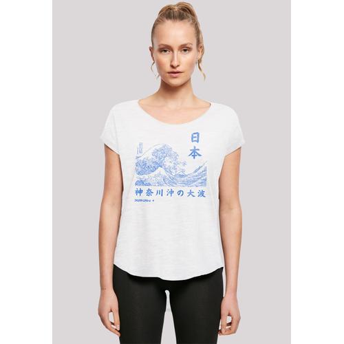 „T-Shirt F4NT4STIC „“Kanagawa Welle Japan Color““ Gr. 5XL, weiß Damen Shirts Jersey Print“