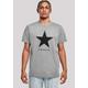 T-Shirt F4NT4STIC "David Bowie Star Logo" Gr. M, grau (heather grey) Herren Shirts T-Shirts