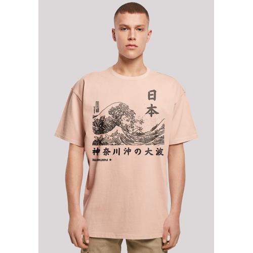 „T-Shirt F4NT4STIC „“Kanagawa Welle Japan““ Gr. M, gelb (amber) Herren Shirts T-Shirts Print“