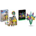 LEGO 43217 Disney and Pixar Carls Haus aus „Oben“ & 10313 Icons Wildblumenstrauß Set