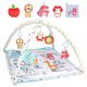 Jacootoys Baby Play Gym, Baby Play Mat Activity Gym with 2 Visual Replaceable Washable Mat Covers and 5 Toys Visual, Hearing, Touch, Cognitive Development for Kids