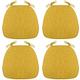 (Set Of 1/2/4/6) Dining Room Chair Cushions With Ties, Kitchen Chair Pads With Zipper, Durable Soft Horseshoe Seat Cushion, Non-slip Breathable Cushions - 41x43cm/16x17inch (Color : Ginger yellow, S