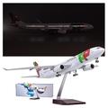 ODddot TAP Portugal Airliner A3301:135 with Wheels And Lights 19.5" Aviation Assembled Aircraft Model Passenger Airplane Simulation Airbus 330 Civil Aviation Gift Decoration Gift,LED